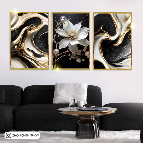 2017 تابلو سه تکه مشکی کد 0498 - تصویر 1