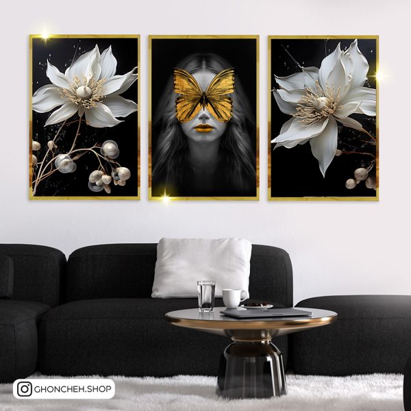 تابلو سه تکه مشکی کد 0498 - تصویر 1