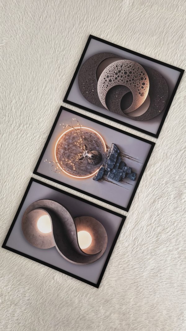 تابلو سه عددی مدرن کد 0539 - تصویر 2